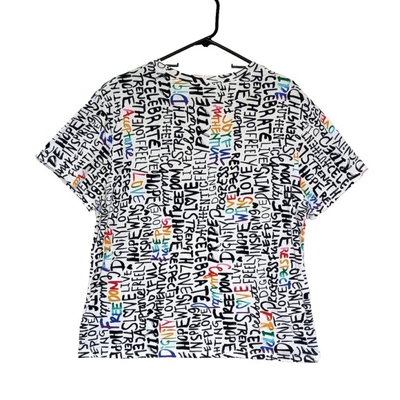 Athleta Womens Large Multi-Color Rainbow Pride Daily Relaxed Short Sleev T-Shirt - Picture 2 of 5